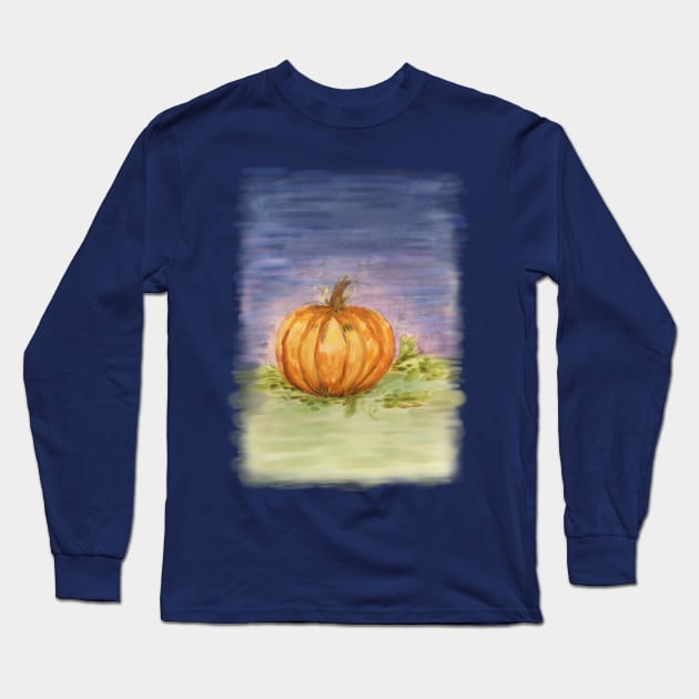 Watercolor Pumpkin Patch Long Sleeve T-Shirt by Elisa_Arts